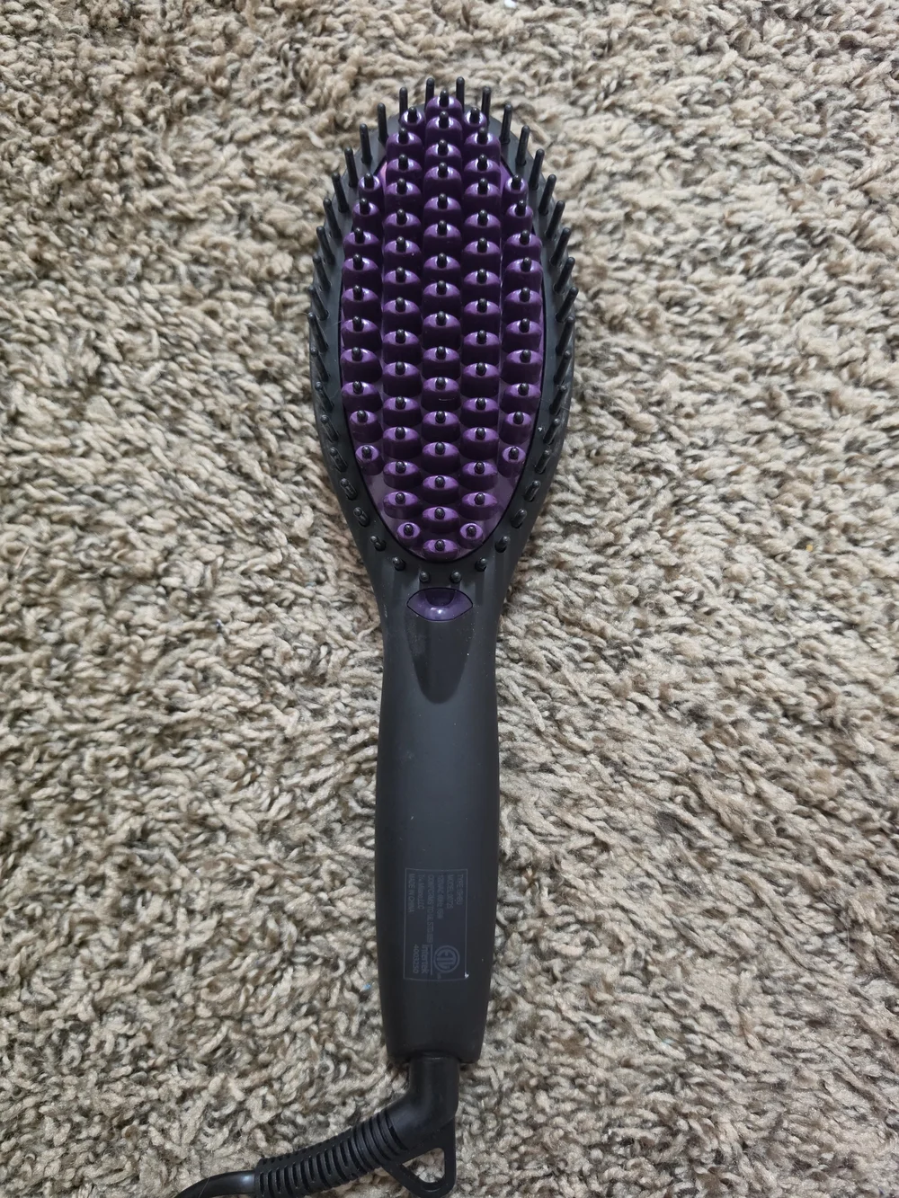 Purple Heated Hair Straightening Brush - Women Hair